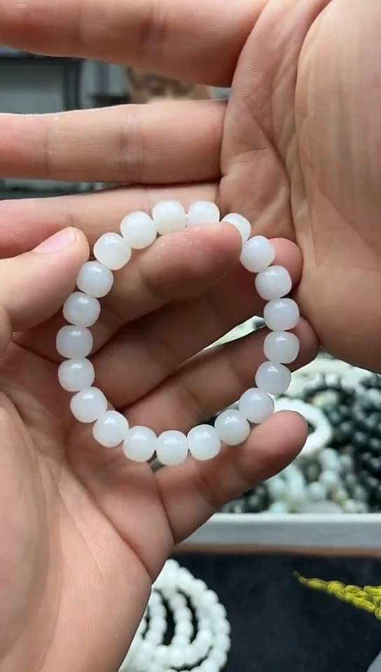 未镶嵌手串和田玉新疆且末天泰料白玉10