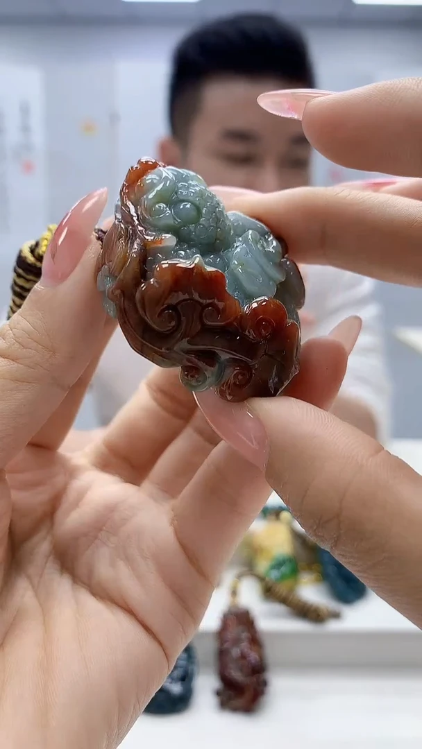 未镶嵌定制翡翠A****总4990ty-毛货挂件