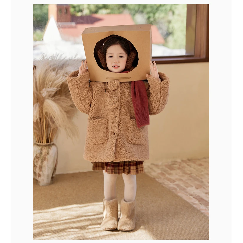 084  小O宝Okids童装 宝宝毛绒连帽外套   OLT94172C