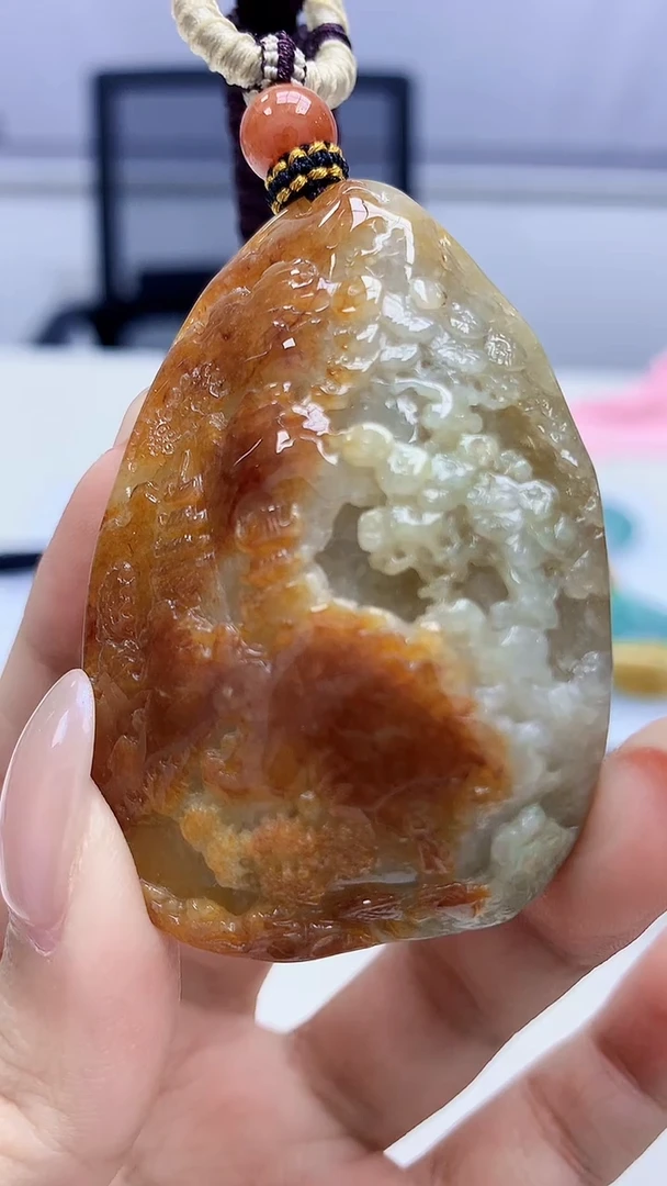 未镶嵌定制翡翠4898xx-毛货挂件115