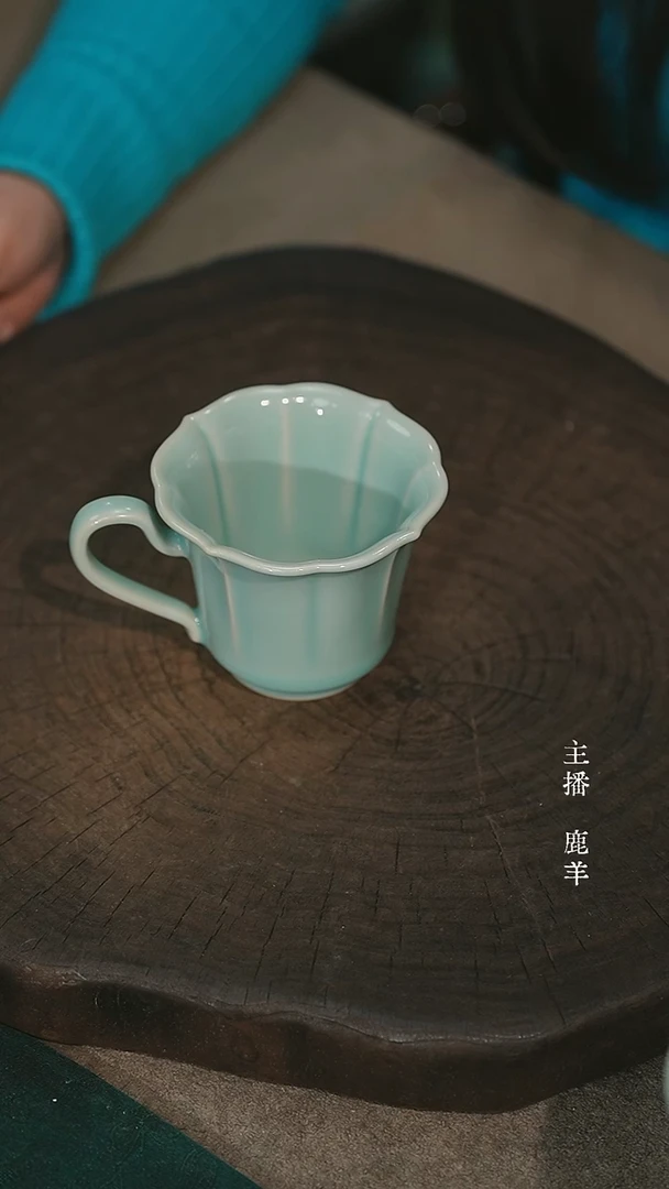 宝相咖啡杯-汝瓷张海英-羊