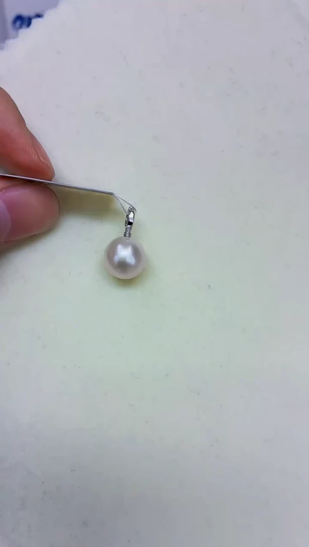 银S925镶嵌DA淡水珍珠吊坠 y1068