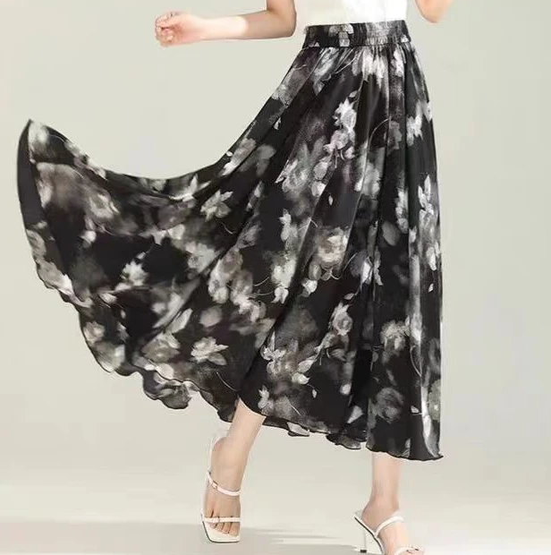 1【D】女士高腰印花半身裙2268