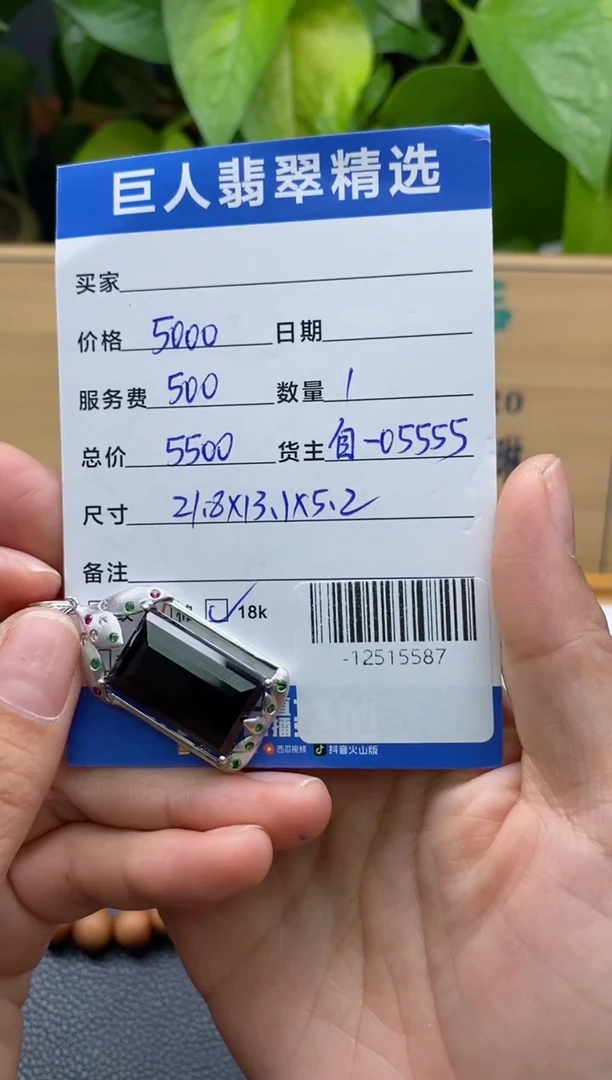 颈饰18K金镶嵌翡翠?**琴-12515587-分单付2