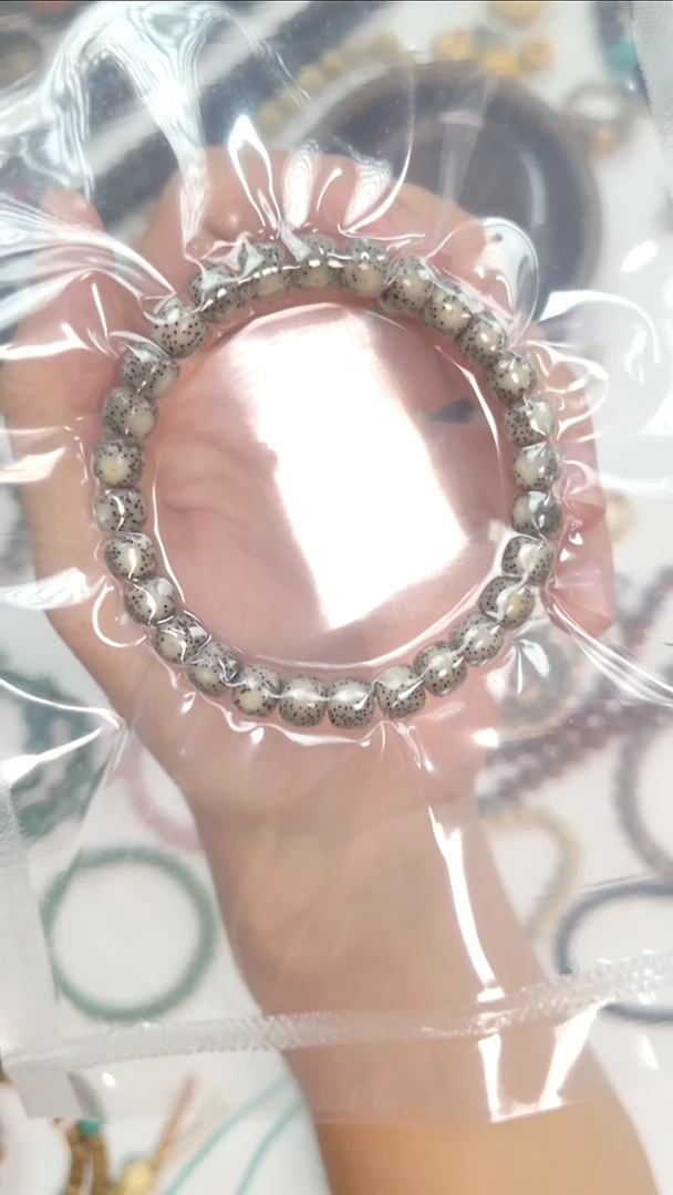手串星月菩提黑冰双留白同枝8*7mm