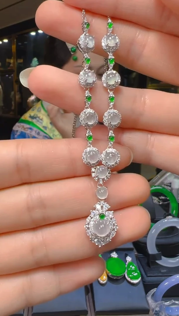 项链银S925镶嵌翡翠033(多样性发货发其一)