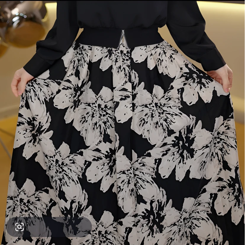 轻奢花色半身裙女2025新款中长款气质洋气裙时尚百搭显瘦