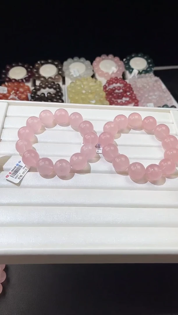 【闪购商品】水晶手链未镶嵌多样性发一粉晶18mm