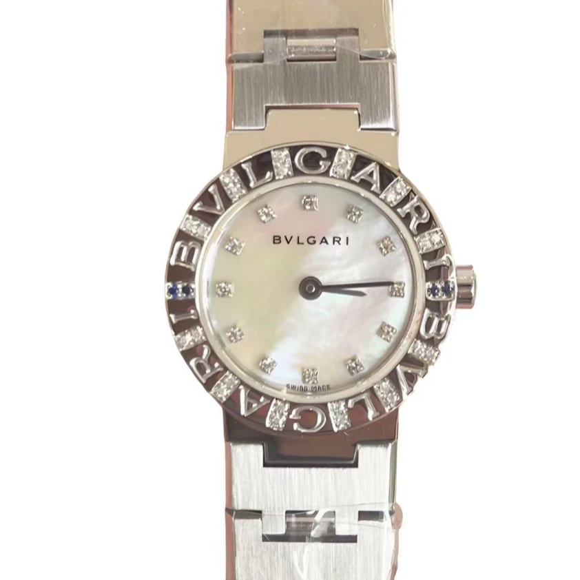 99新 BVLGARI/宝格丽 贝母盘后盘外圈后钻精钢石英23盘dr