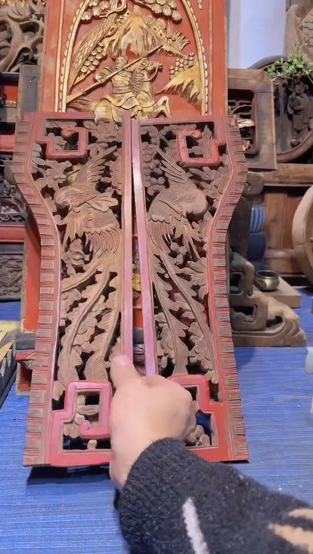 【闪购商品】香樟木老木雕老物件花板