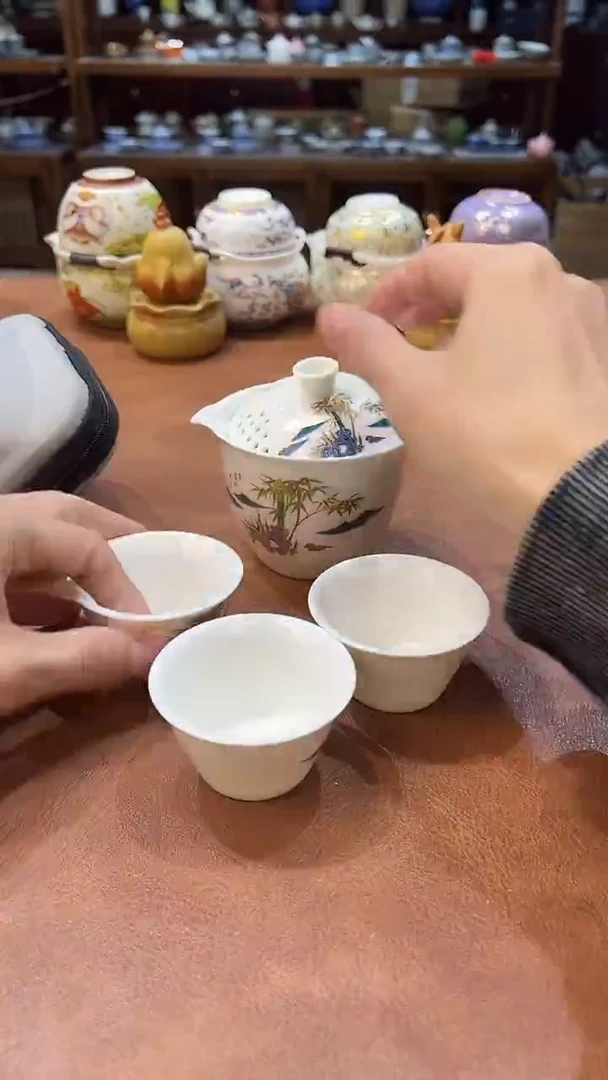 真的很便宜会开片的旅行茶具