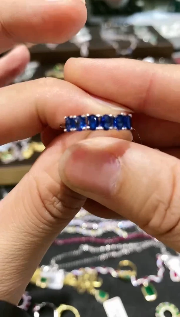 【闪购商品】蓝宝石戒指银S925镶嵌戒指