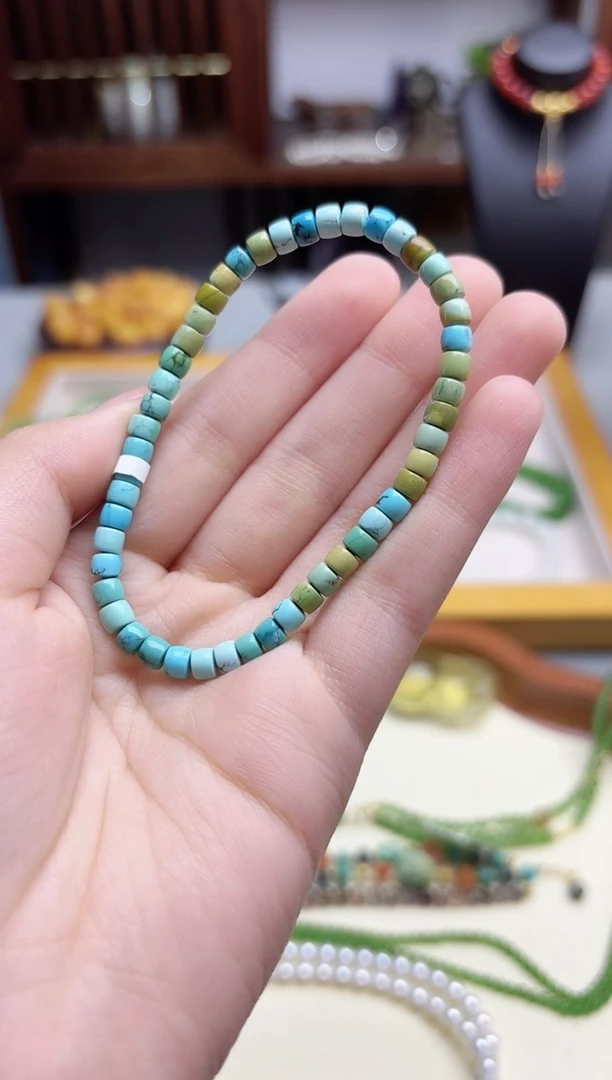 未镶嵌绿松石手串松石直切手串WY