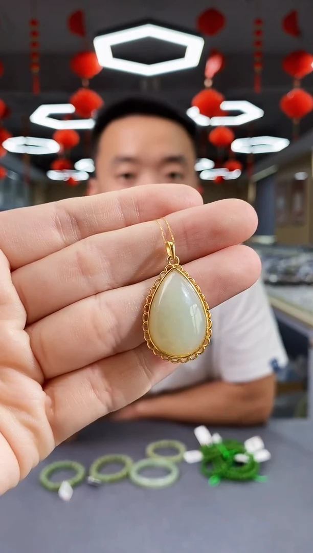 和田玉银S925镶嵌颈饰yp