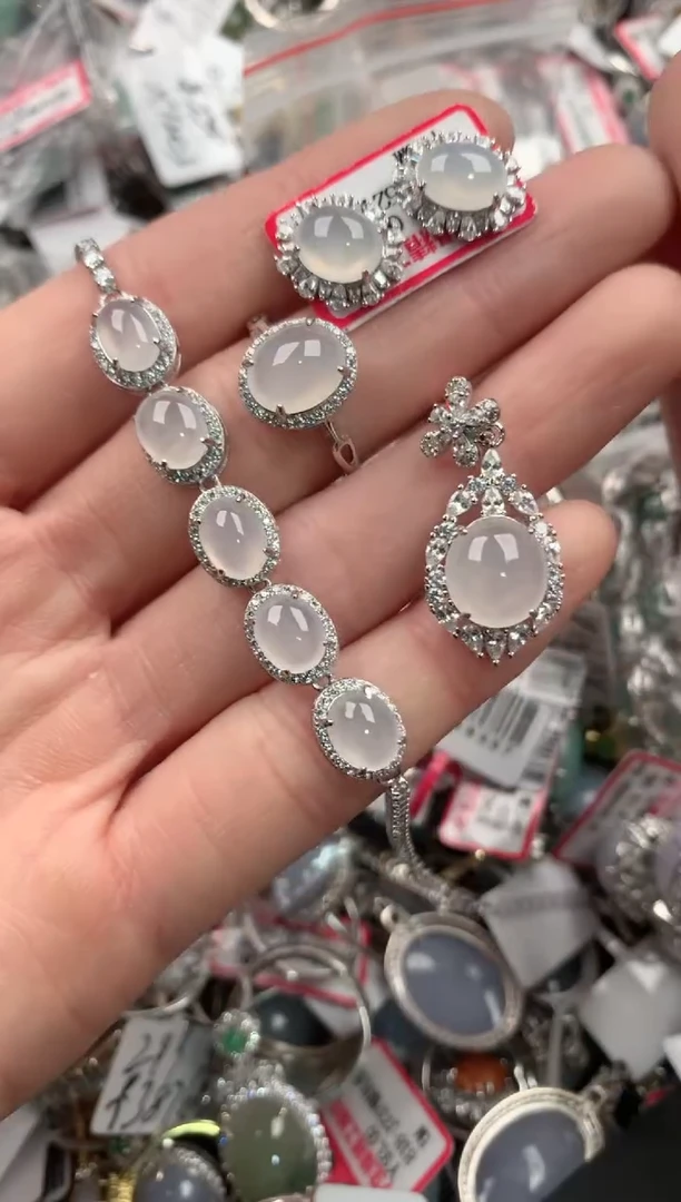 银S925镶嵌戒指翡翠222   6