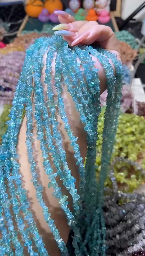 水晶珠宝半成品未镶嵌小蓝磷灰