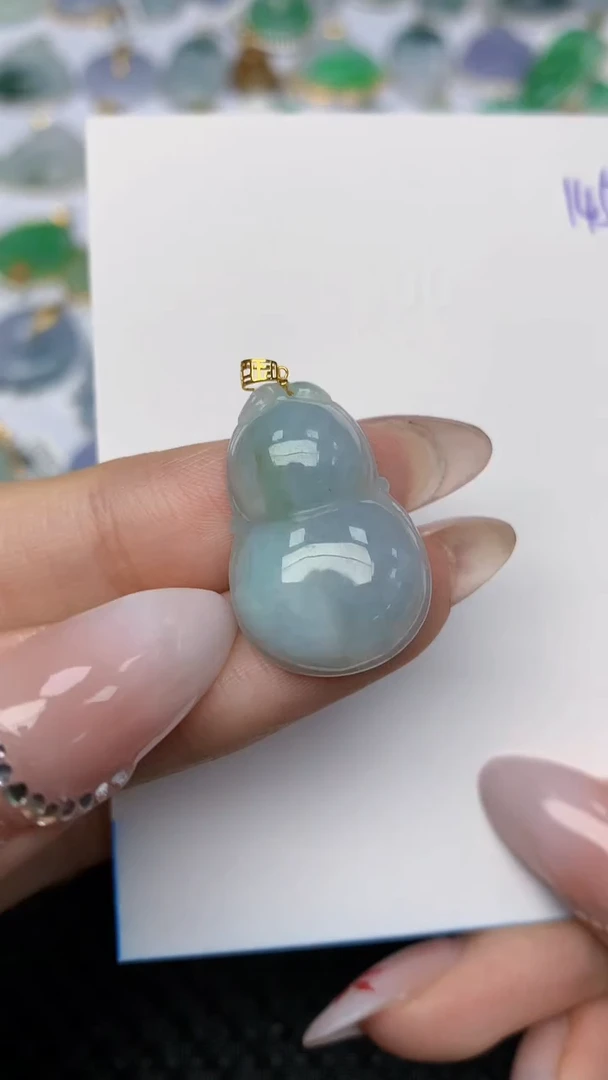 【闪购商品】翡翠颈饰18K金镶嵌天然翡翠a货