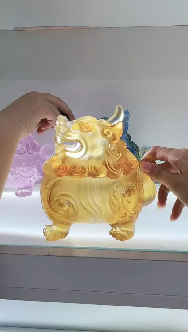 手工艺品琉璃古法琉璃大号狻猊香炉