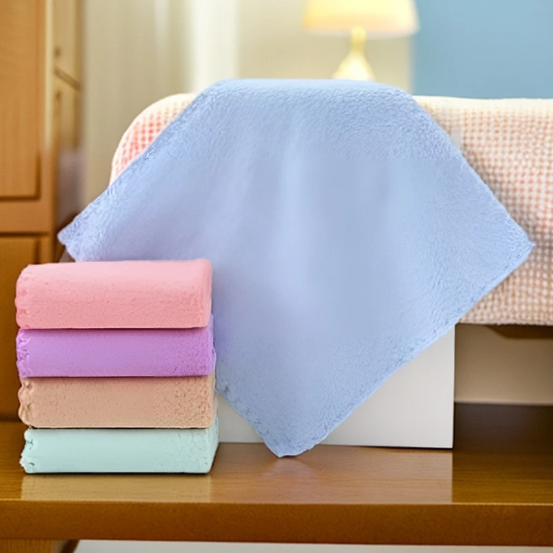 薄款毛巾25*25家用吸水洗澡 颜色随机