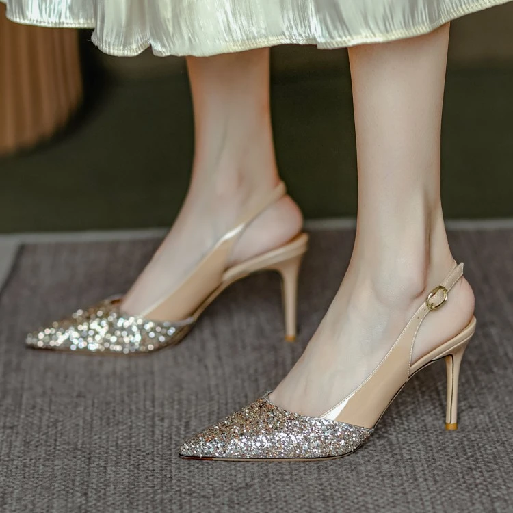 格丽特细跟高跟浅口高跟鞋尖头高能感夏季性感百搭气质网红时尚