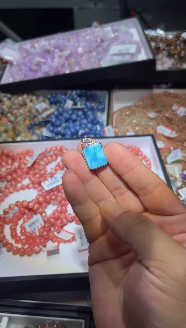 银S925镶嵌针钠钙石（海纹石）吊坠(不含链)L32-多样性发其一