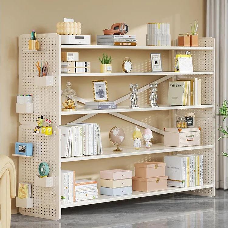 书架落地置物架靠墙简易书本收纳架多层桌面旁小架子办公室储物架