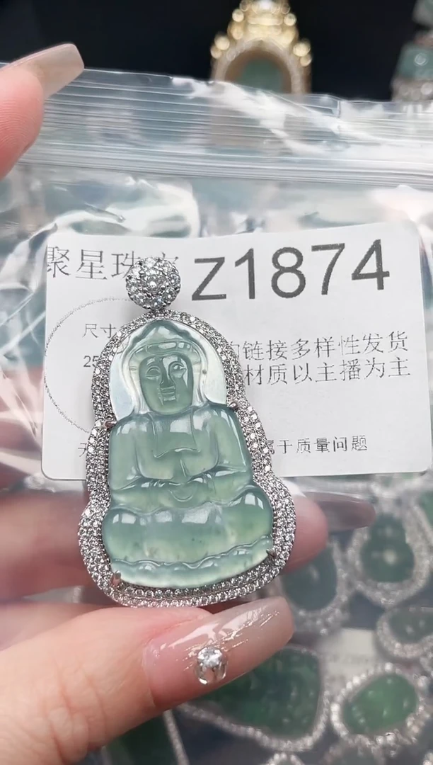 【闪购商品】翡翠颈饰未镶嵌赠皮绳1874