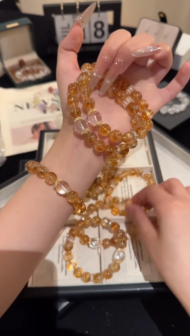 水晶手链合金黄塔晶x2113