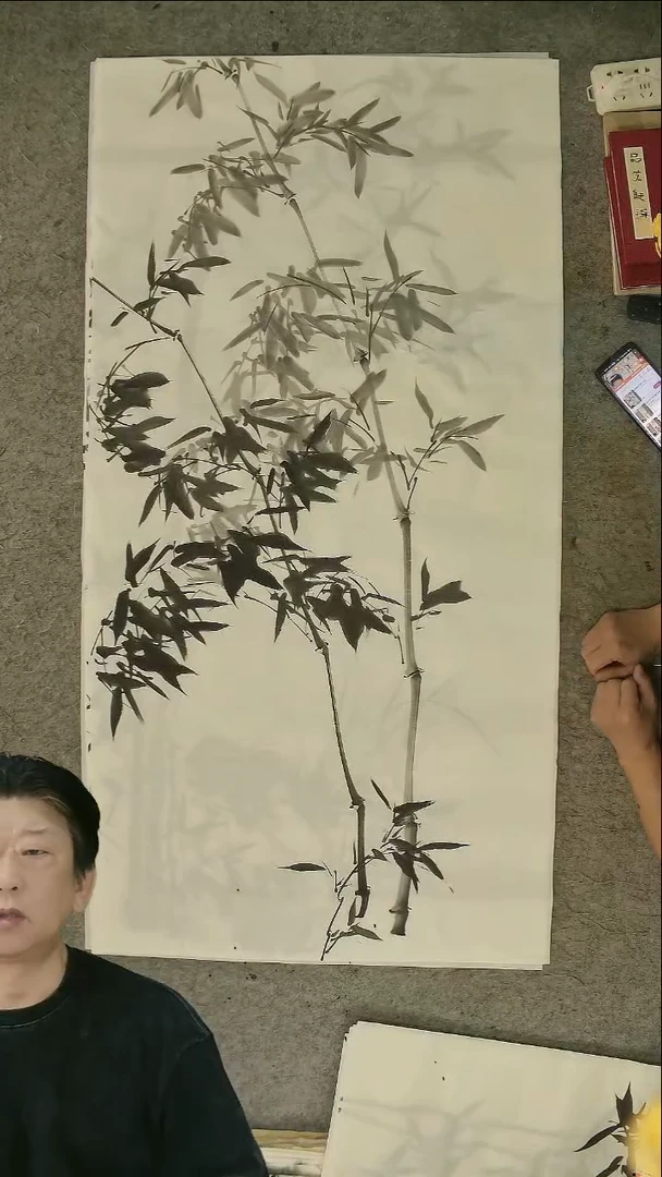 国画四尺整张  墨竹
