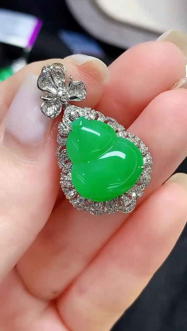 吊坠(不含链)18K金镶嵌翡翠ZJ