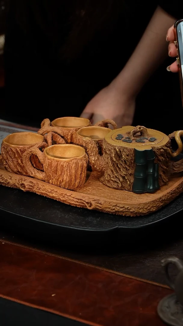 茶壶紫砂程辉 松桩套组88 老段泥 280毫升