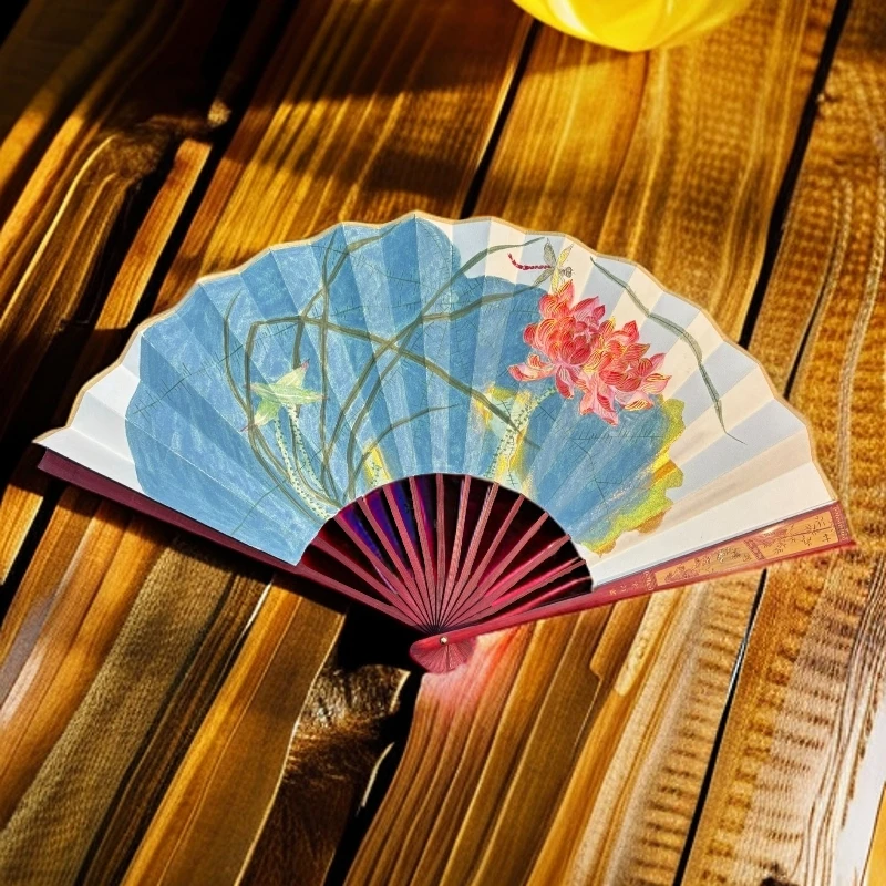 【手绘秘彩描金】并蒂新荷 ——高金月——扇面