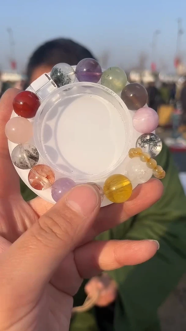 【闪购商品】水晶手链未镶嵌天然DIY多宝手串多样性发一13mm
