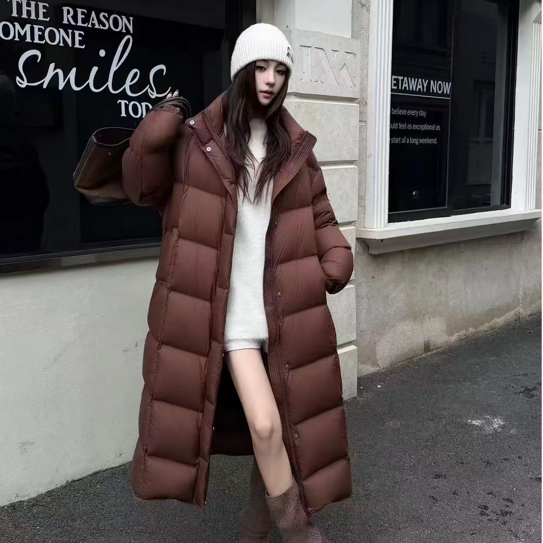 「Da Fang」立领长款加厚简约被子款白鸭绒羽绒服 2F628