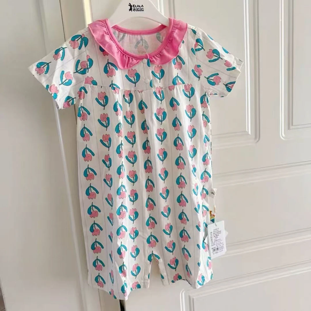 爆款！拉拉女宝【缤纷花园】夏季新款家居服女童公主连体