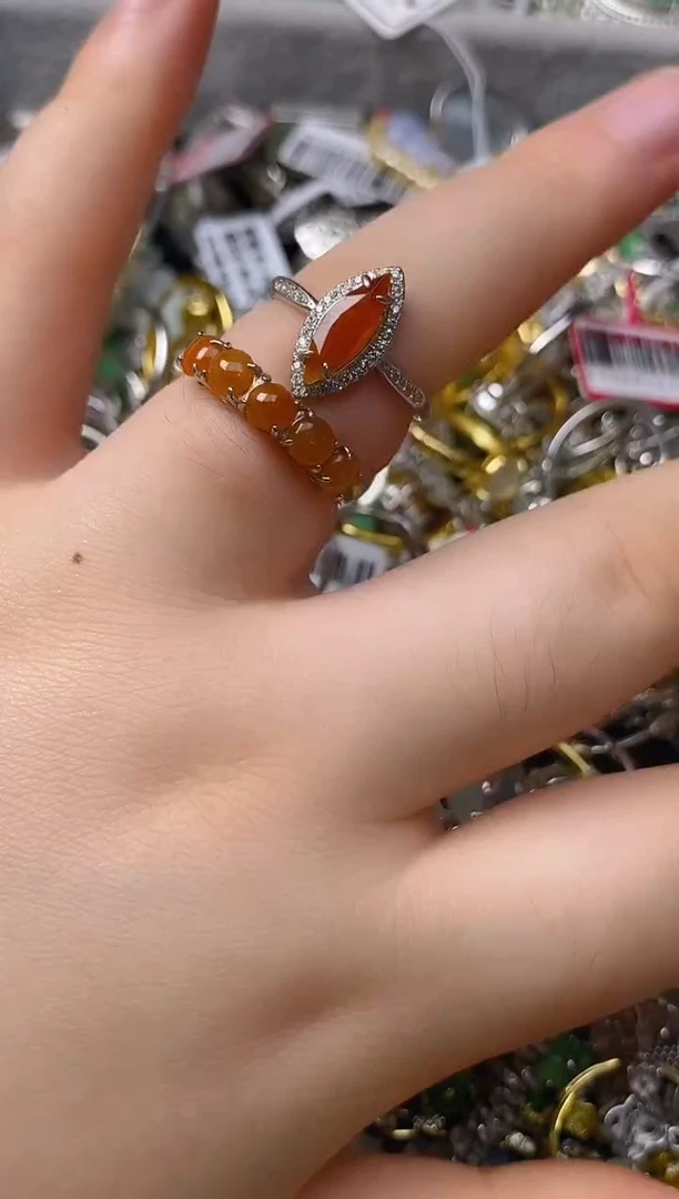 银S925镶嵌戒指翡翠百内无证书