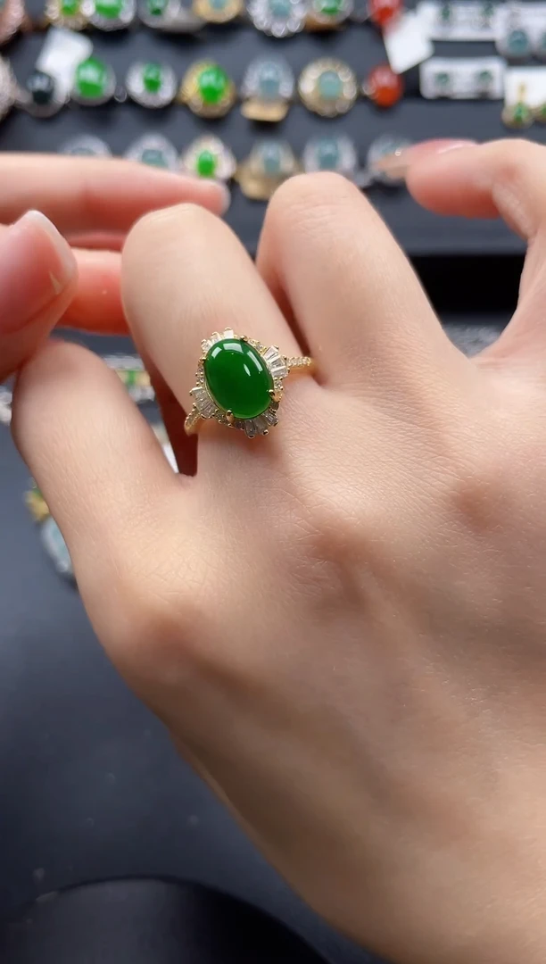 【闪购商品】翡翠戒指银S925镶嵌568765