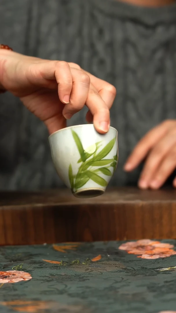 杯釉下彩手工手绘同款陶器