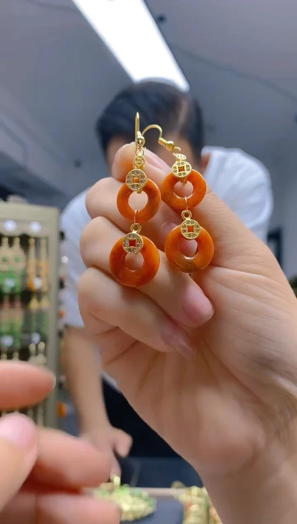 【闪购商品】翡翠耳饰合金306翡翠耳钩