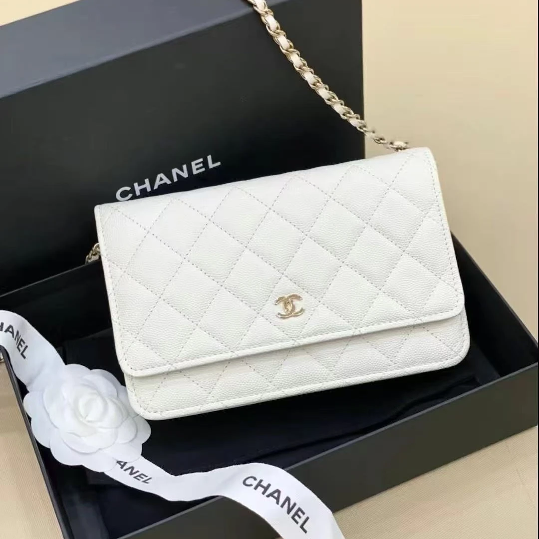 95新 Chanel/香奈儿 GGS丨发财woc白金荔枝芯片款/86667110