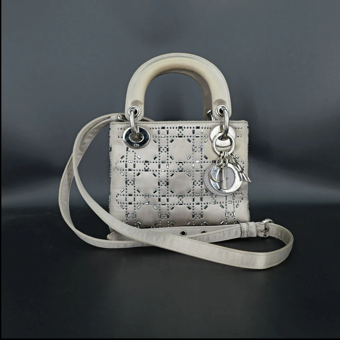 95新 DIOR/迪奥 银色戴妃/单肩包/严选