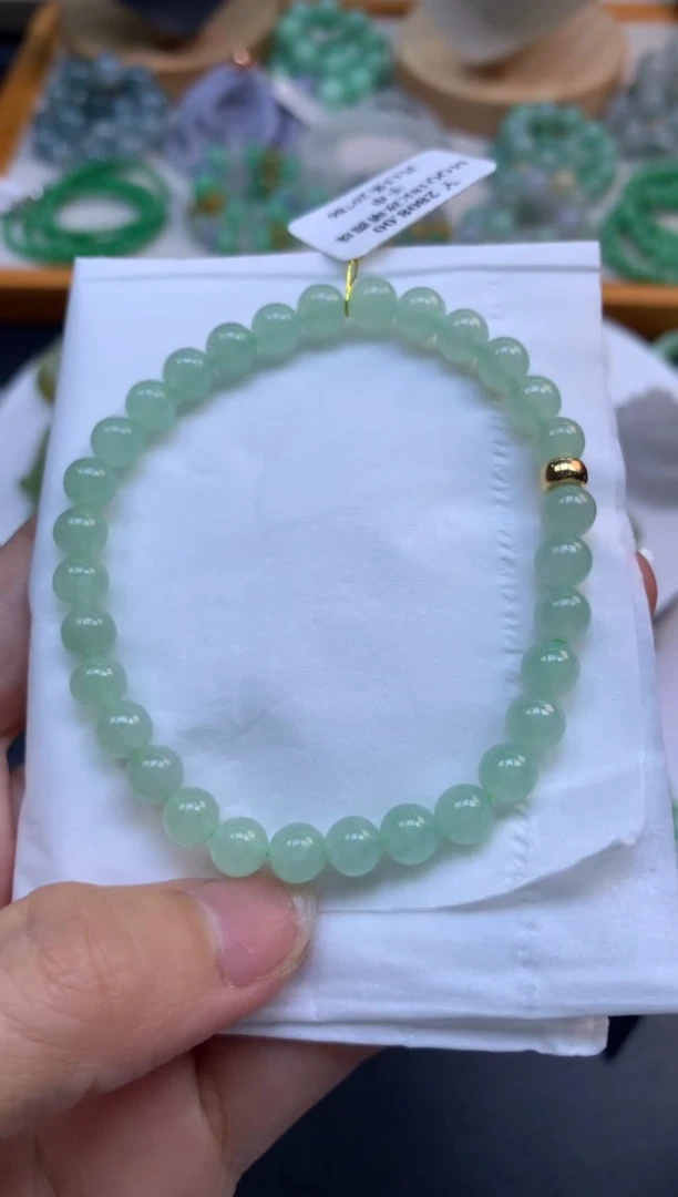 18K金镶嵌手串翡翠翡翠
