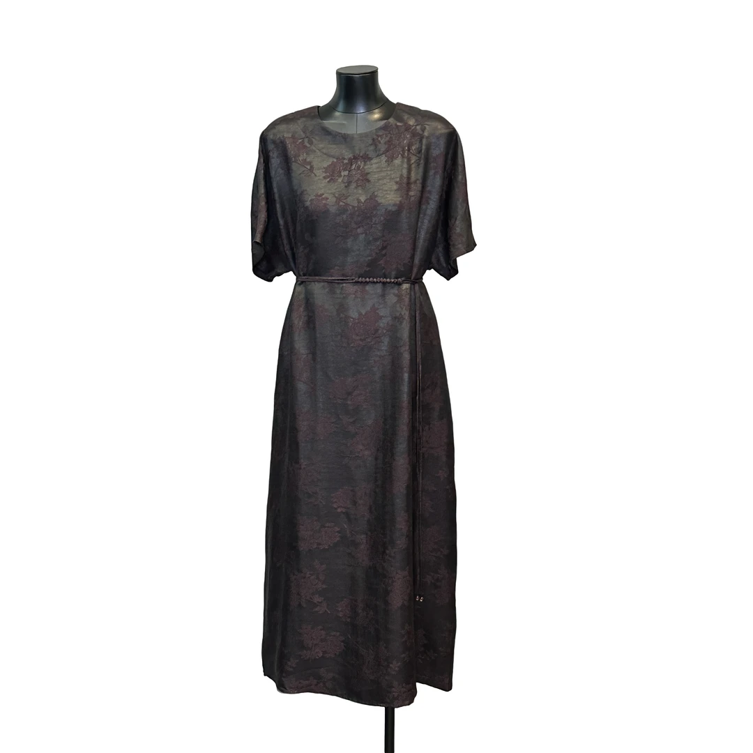 「利琪高订」新中式国风新中式夏季提花紫罗兰连衣裙A6267