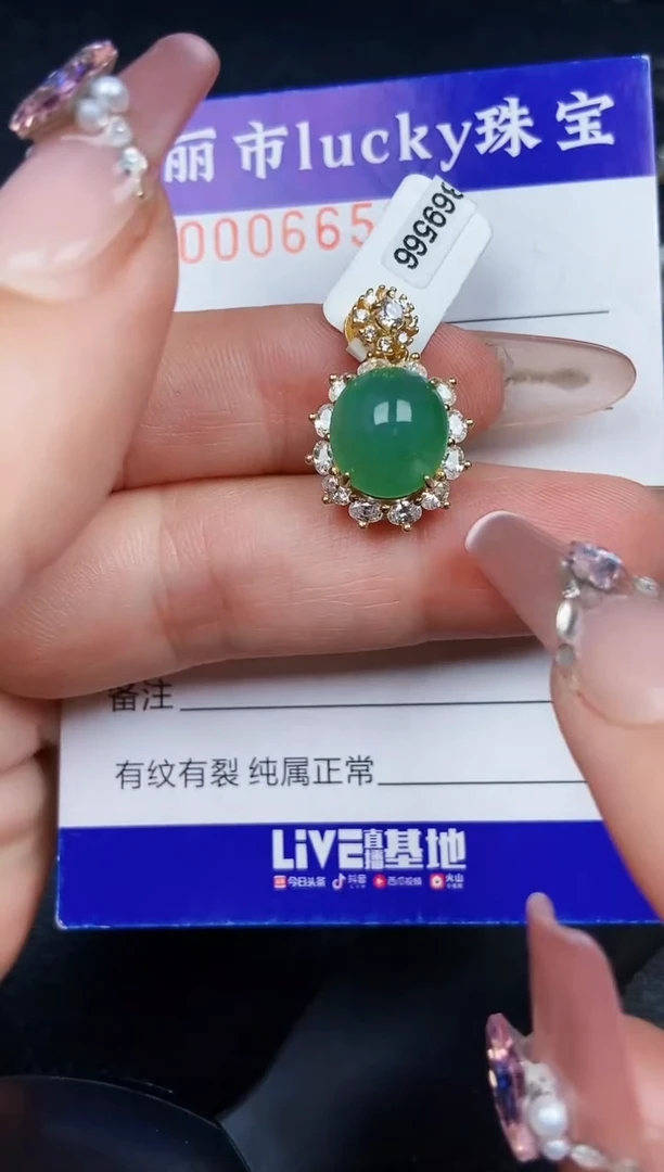 翡翠银S925镶嵌颈饰6651