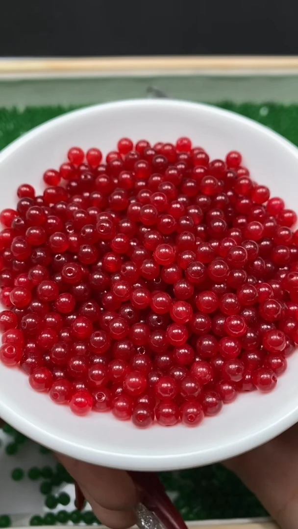 未镶嵌散珠玛瑙/玉髓B502 鸽血红4mm100个8元