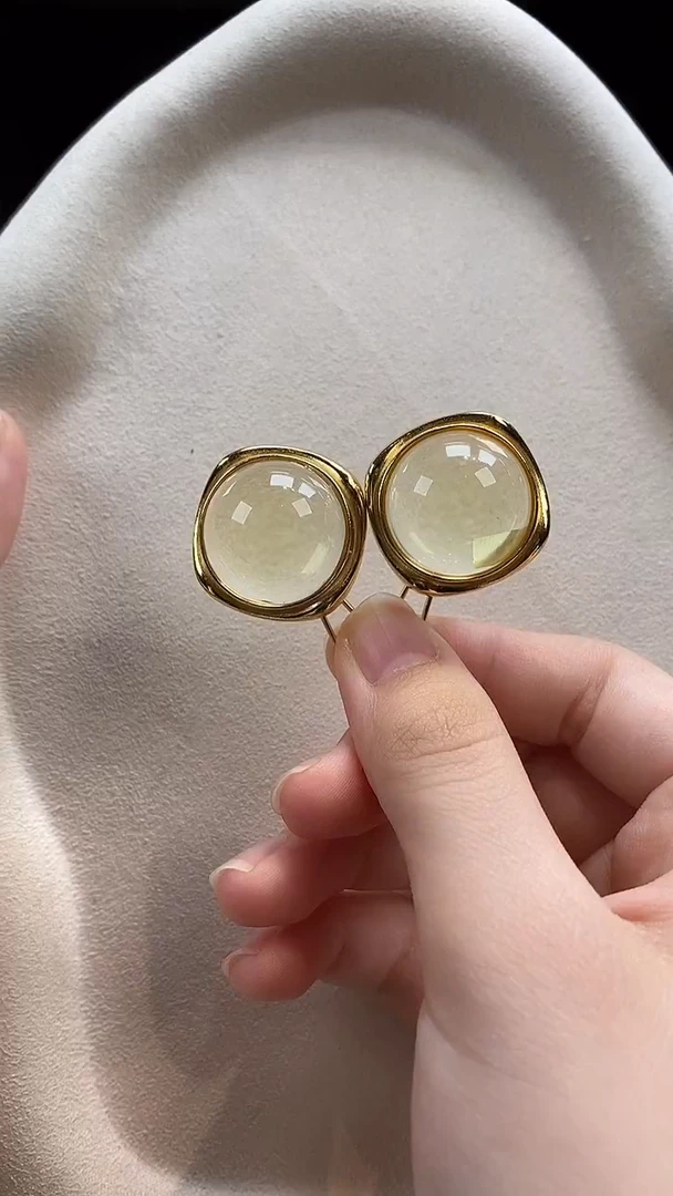 琥珀未镶嵌耳饰耳环耳环