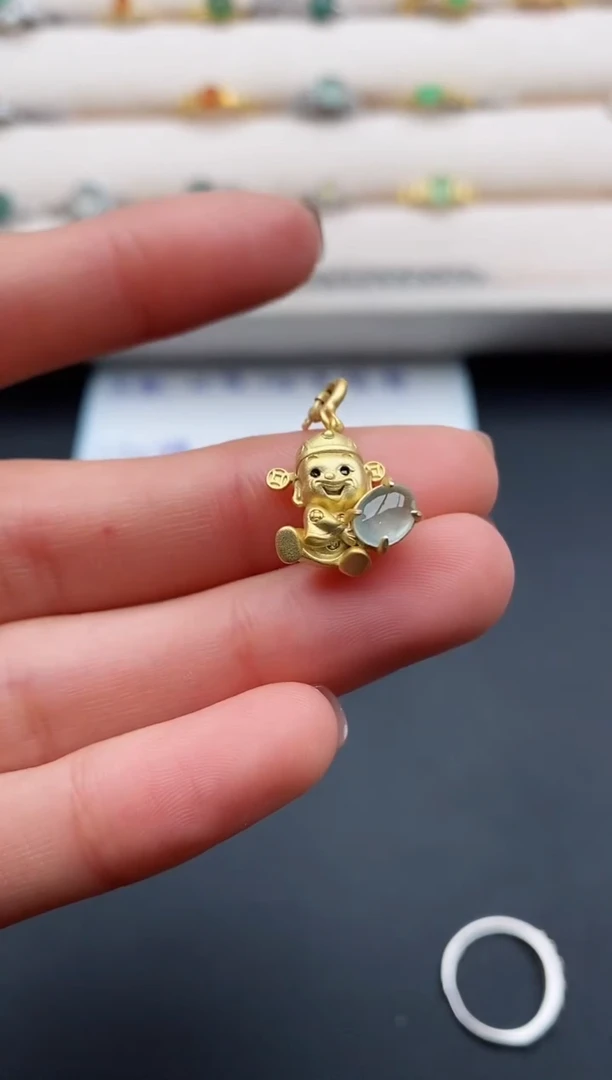 银S925镶嵌戒指翡翠666666+2