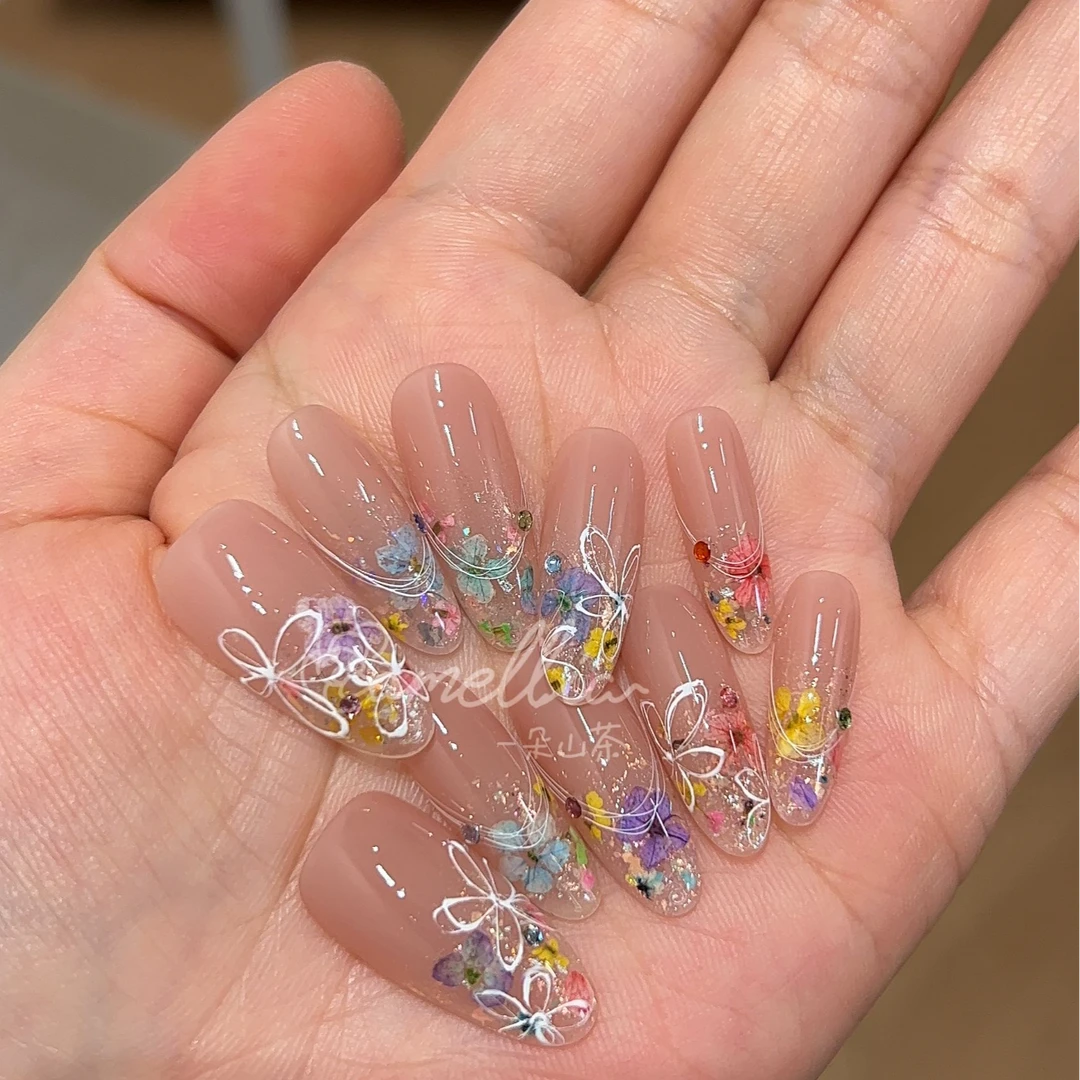 春田花花 干花款春夏款高级显白纯欲氛围感 一朵山茶手工穿戴甲