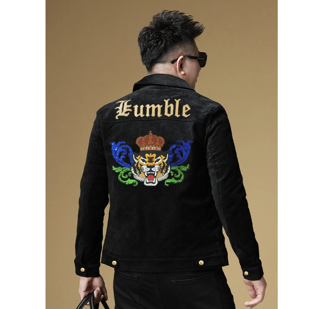 Mandsibil曼德西比利2025新款秋季短款夹克男翻领外套秋装上衣