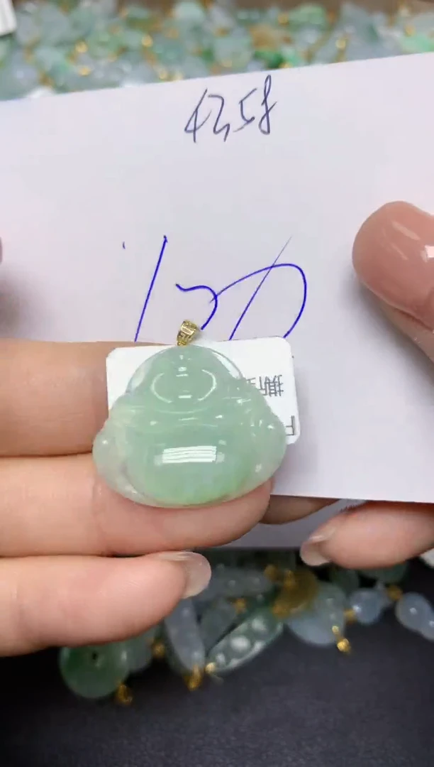 【闪购商品】翡翠挂件18K金镶嵌 天然翡翠A货